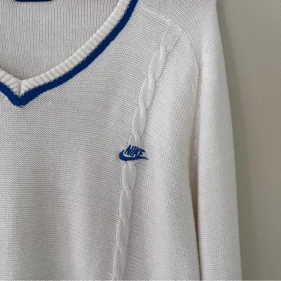 Nike Vintage Tennis Sweater Blue Label Large Golf Sports Leisure 80s Old Money - Picture 2 of 11